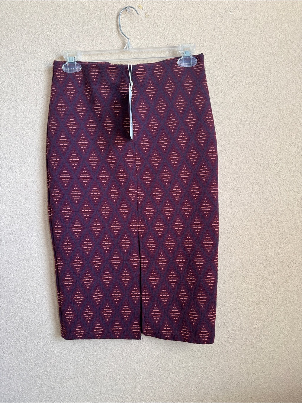 Zara Burgundy Pencil Midi Skirt NWT